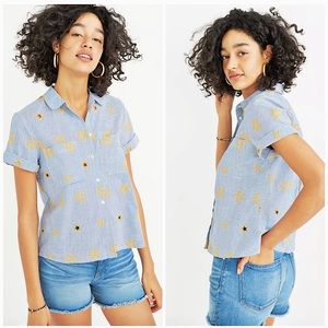 MADEWELL | STAR EMBROIDERED BOHO BUTTON DOWN CASUAL TOP